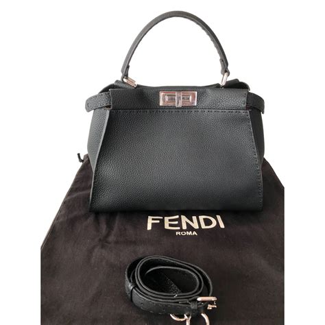 fendi brand black handbag